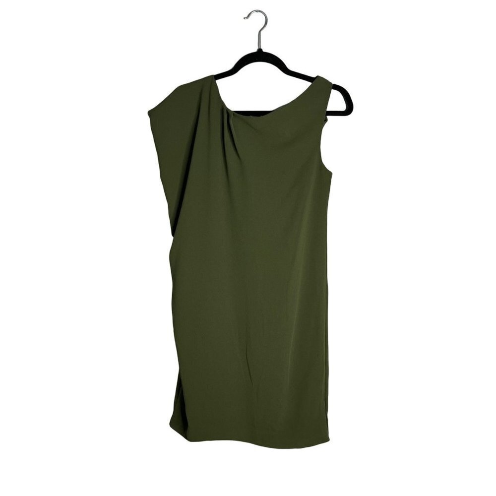 NWOT Trina Turk Asymmetrical Draped Shoulder Sheath‎ Dress Knee Length Size 2